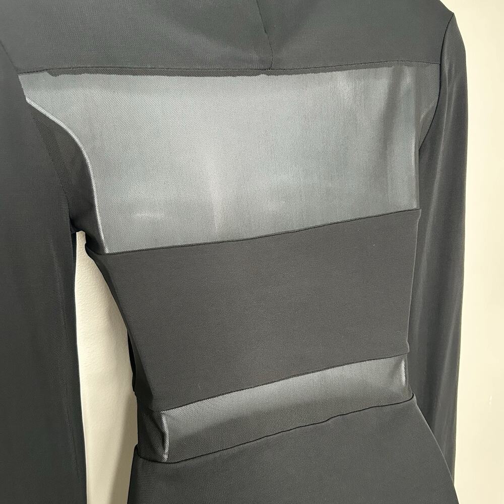 STAUD Falcon Mini Dress Black Size S Sheer Panels L/S Party Going Out Goth Sexy - Picture 9 of 14
